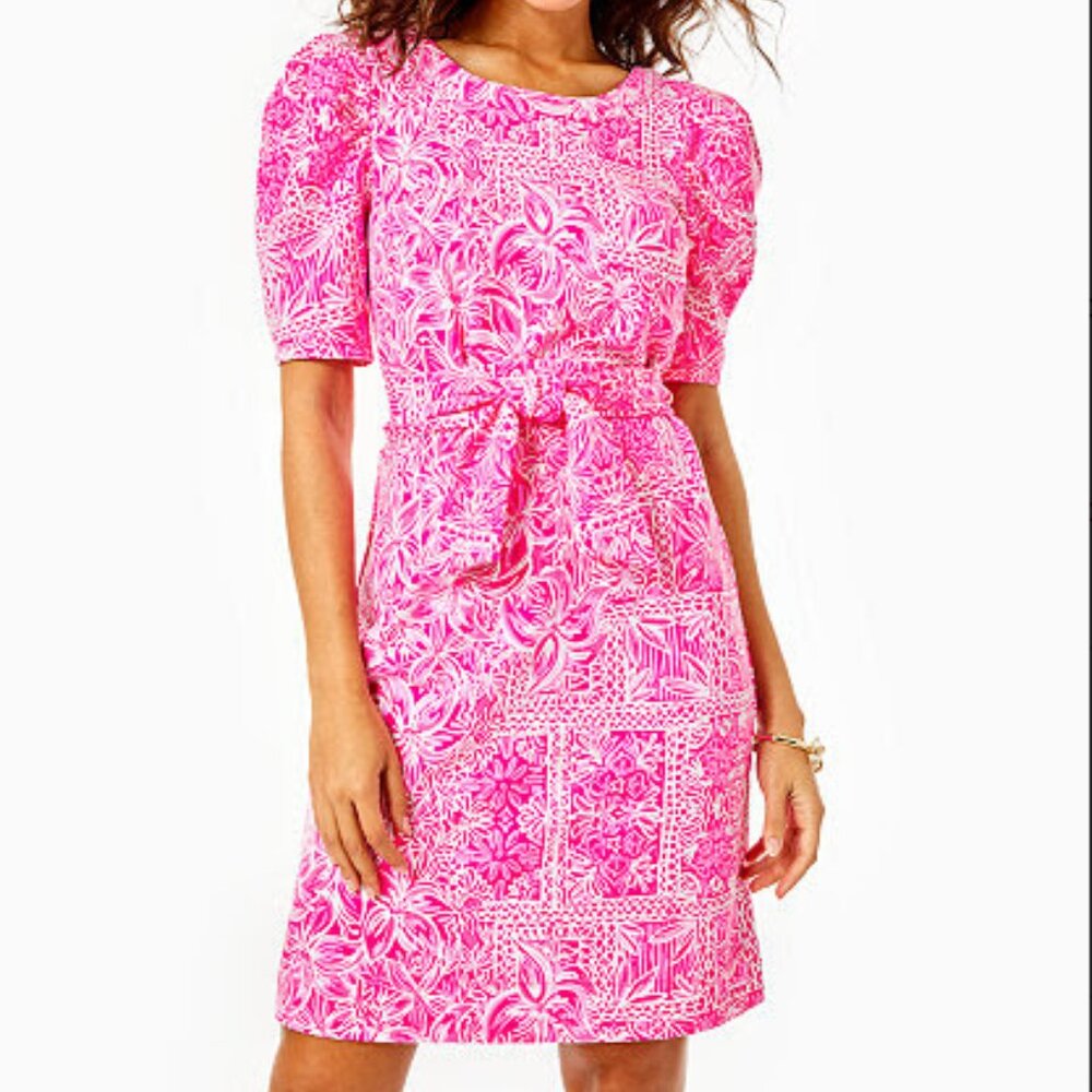 Lilly Pulitzer Pink Floral Midi Dress